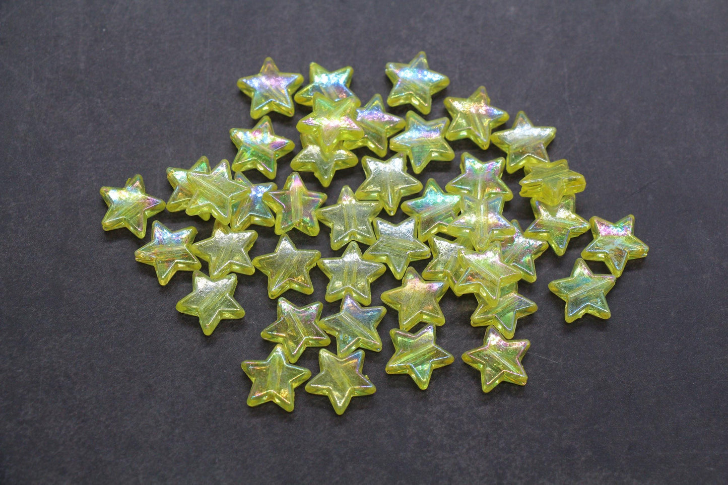 Iridescent Star Shape Beads, Mix Acrylic Star Beads, Jewelry Making Beads #3047