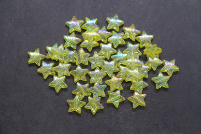 Iridescent Star Shape Beads, Mix Acrylic Star Beads, Jewelry Making Beads #3047
