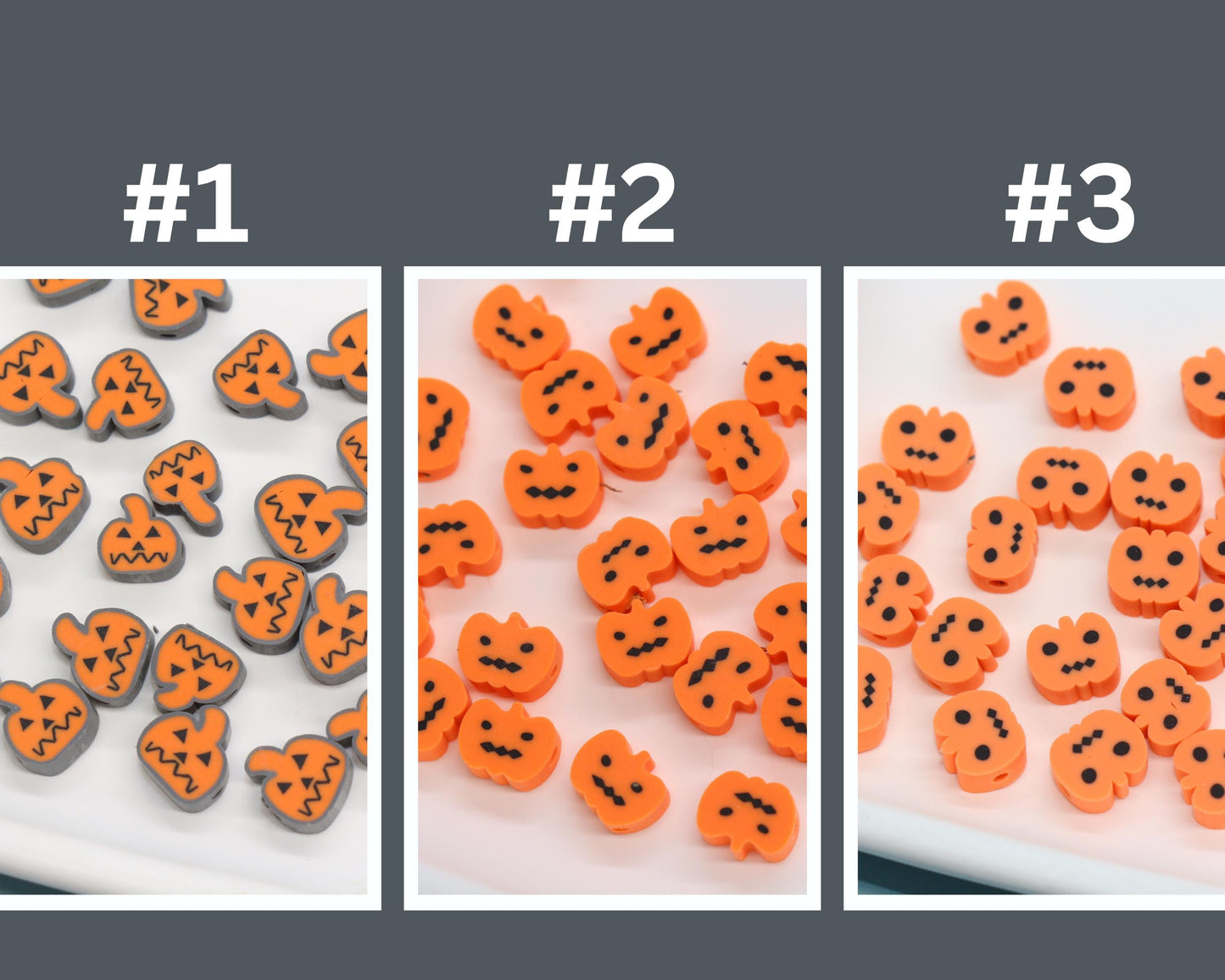 Halloween Pumpkin Polymer Clay Beads, Jack-o'-Lantern Beads for Jewelry Making, Spooky Season Crafts, Halloween Bracelets, Earrings