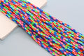 6mm rainbow striped chunky heishi beads for bracelets and DIY jewelry