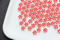 7mm Red Peppermint Acrylic Candy Beads