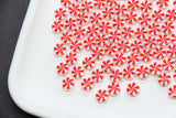 Peppermint Candy Beads 7mm, Red and White Round Acrylic Beads, Holiday Christmas Beads, Candy Cane Beads for Jewelry Making Crafts #189