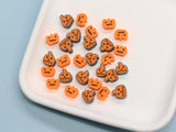 Halloween Pumpkin Polymer Clay Beads, Jack-o'-Lantern Beads for Jewelry Making, Spooky Season Crafts, Halloween Bracelets, Earrings