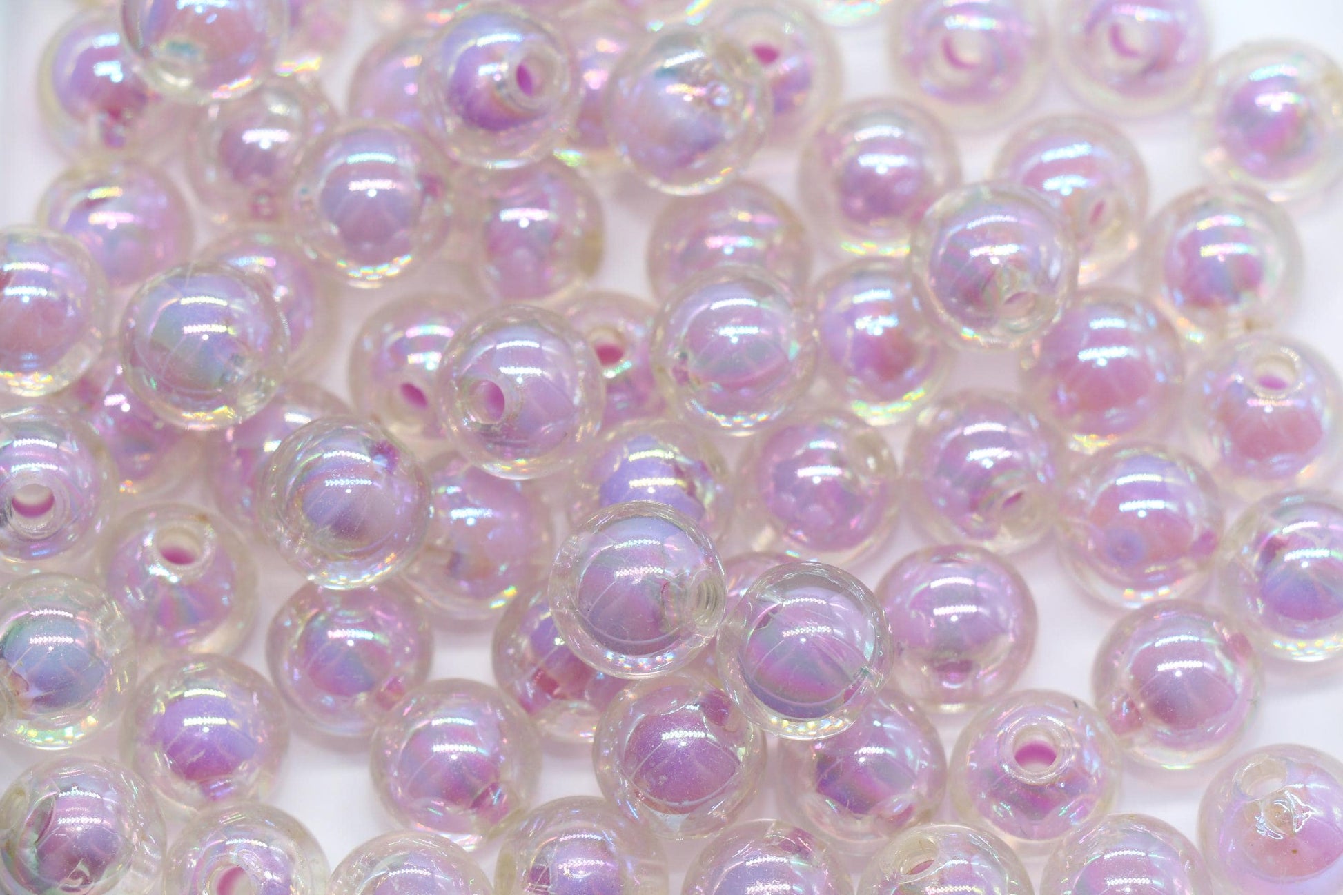 12mm Iridescent Light Purple Gumball Beads, AB Round Acrylic Loose Beads, Bubblegum Beads for Jewelry Making, Glossy Shinny Beads #1959