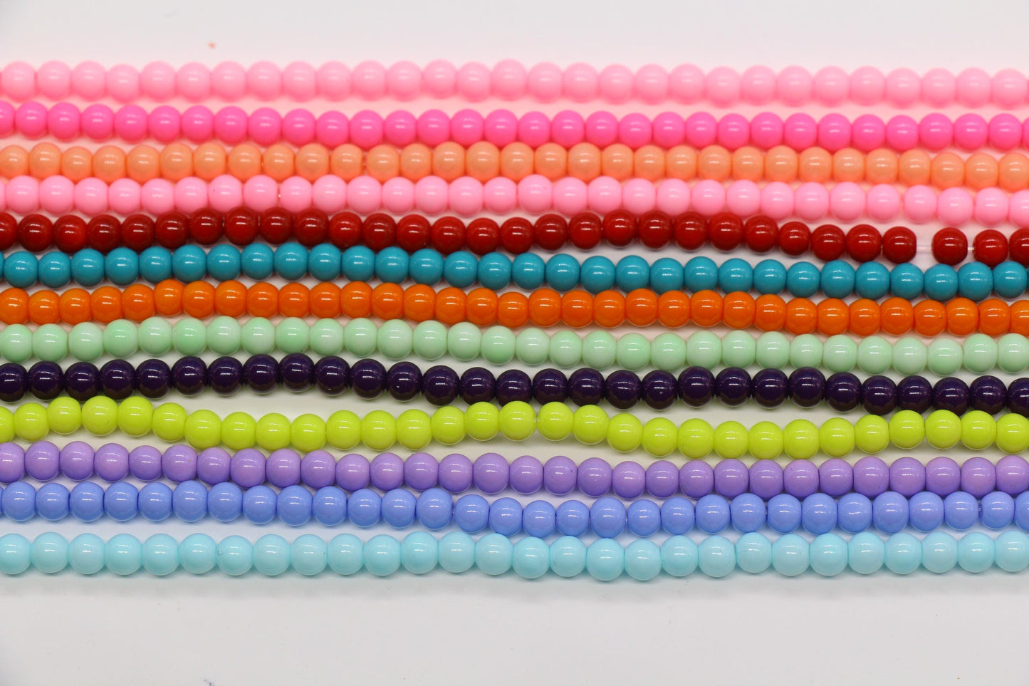 4mm colorful round glass beads for jewelry making