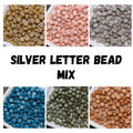 7mm Mixed Silver Acrylic Letter Beads