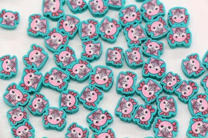 Axolotl Beads for Bracelets, Axolotl Polymer Clay Beads, Kawaii Animal Beads for Jewelry Making, Sea Creature Bead, DIY Craft Supplies #1019