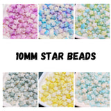 10mm Frosted Star Beads with Gold Specks, Pastel Ombre Star Beads for Jewelry Making, Kawaii Beads for Bracelets