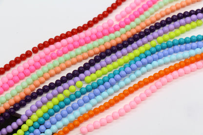 4mm colorful round glass beads for jewelry making