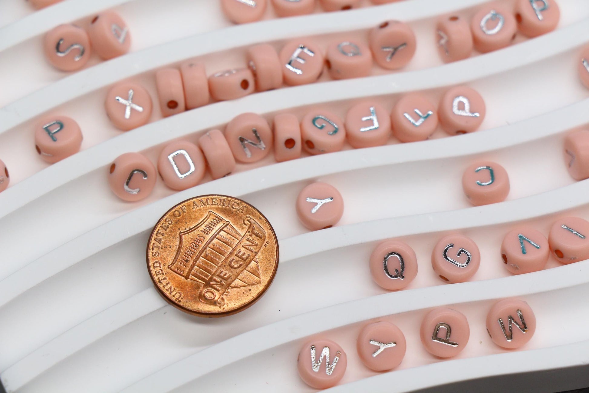 Mixed Silver Letter Beads, Round Plastic Alphabet Beads for Jewelry Making, Bright Colorful DIY Beads for Bracelets, Necklaces, Custom Names