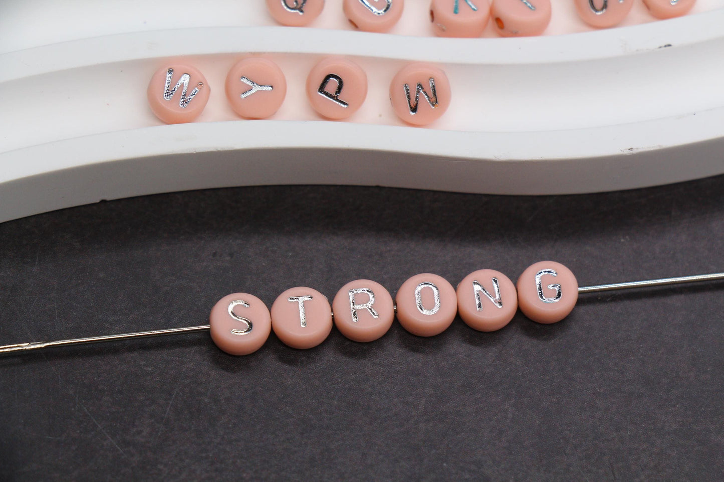 Mixed Silver Letter Beads, Round Plastic Alphabet Beads for Jewelry Making, Bright Colorful DIY Beads for Bracelets, Necklaces, Custom Names