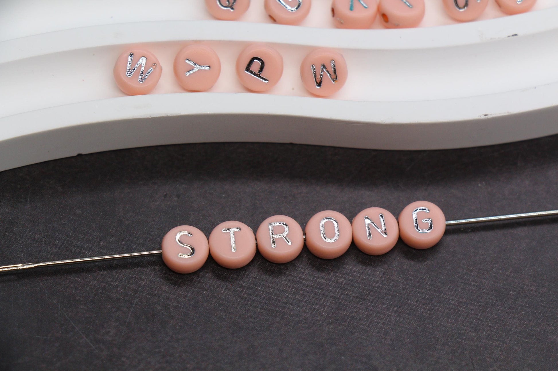 Mixed Silver Letter Beads, Round Plastic Alphabet Beads for Jewelry Making, Bright Colorful DIY Beads for Bracelets, Necklaces, Custom Names