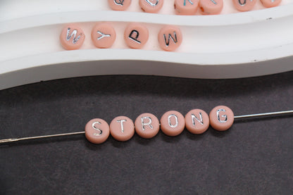 Mixed Silver Letter Beads, Round Plastic Alphabet Beads for Jewelry Making, Bright Colorful DIY Beads for Bracelets, Necklaces, Custom Names