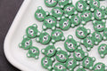 green bear polymer clay beads, animal clay charms for bracelets