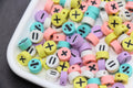 9mm-10mm pastel math polymer clay beads, animal clay charms for bracelets