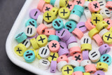 Pastel Math Symbol Polymer Clay Beads, Plus Minus Equal Beads Mix, Cute Kawaii Beads for Bracelets and Jewelry Making #1023