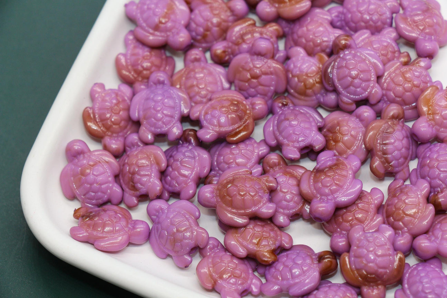 14mm Sea Turtle Beads, Marbled Acrylic Turtle Beads, Ocean Animal Beads for Jewelry Making #3916