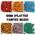 10mm Splatter Painted Acrylic Round Beads