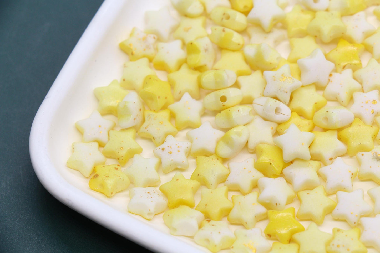 10mm Frosted Star Beads with Gold Specks, Pastel Ombre Star Beads for Jewelry Making, Kawaii Beads for Bracelets