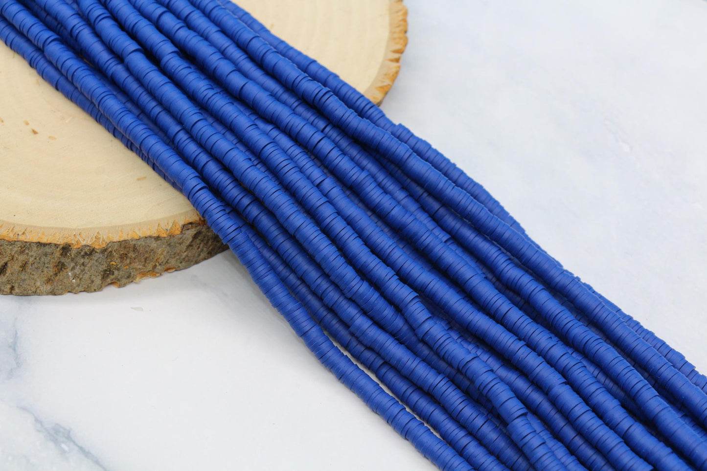 6mm Deep Cobalt Blue Heishi Beads for Jewelry Making #332