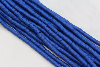 6mm Deep Cobalt Blue Heishi Beads for Jewelry Making #332