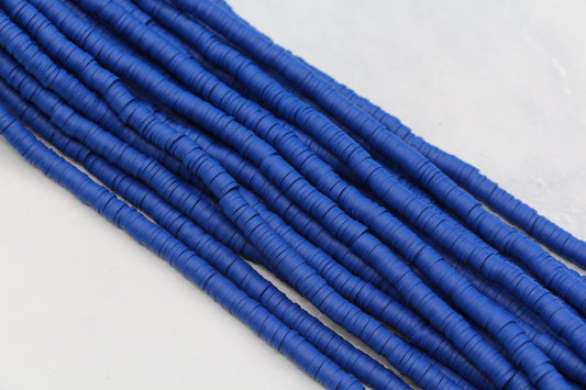 6mm Deep Cobalt Blue Heishi Beads for Jewelry Making #332