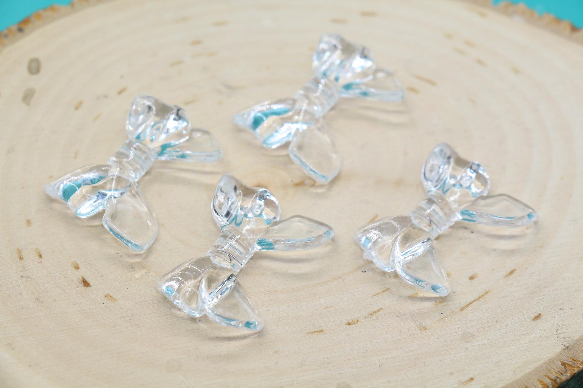 Clear Bow Beads, Translucent Craft Beads ##563