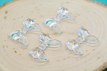 Clear Bow Beads, Translucent Craft Beads ##563