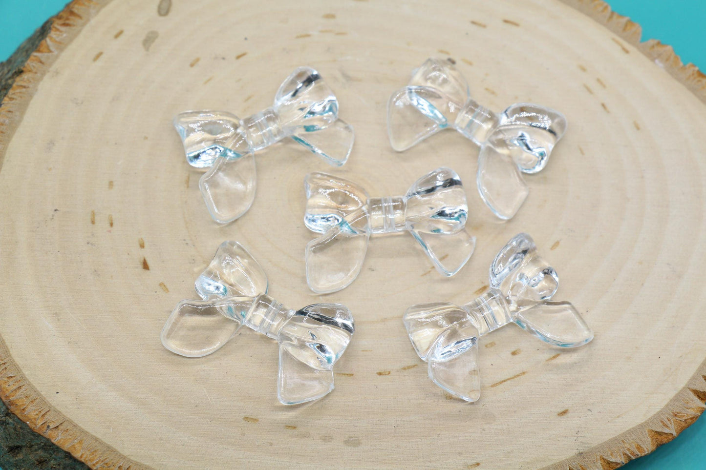 Clear Bow Beads, Translucent Craft Beads ##563