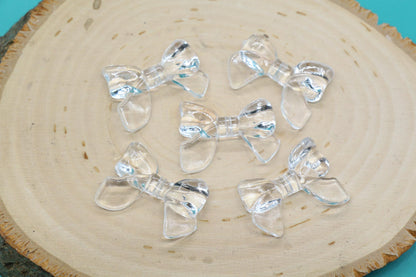 Clear Bow Beads, Translucent Craft Beads ##563