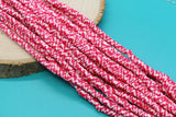 6mm Pink & White Striped Heishi Beads, Polymer Clay Beads for DIY Jewelry #673