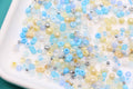 4mm 6/0 pastel blue and yellow mix glass seed beads for bracelets
