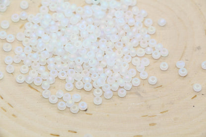 3mm Matte Iridescent Glass Beads, Frosted AB Round Beads #2289