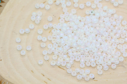 3mm Matte Iridescent Glass Beads, Frosted AB Round Beads #2289