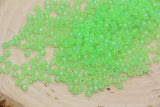 3mm Matte Iridescent Lime Green Glass Beads, Frosted AB Round Beads #1199