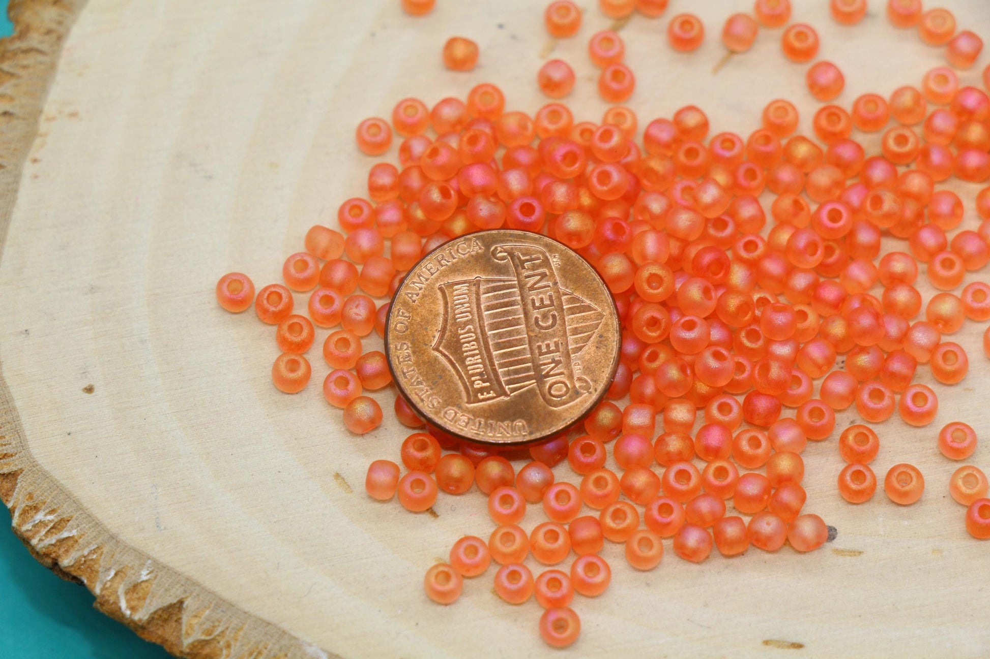 3mm Matte Iridescent Coral Glass Beads, Frosted AB Round Beads #2282