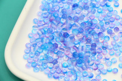 4mm Ombre Cat Eye Glass Beads, Blue Purple Beads #2285