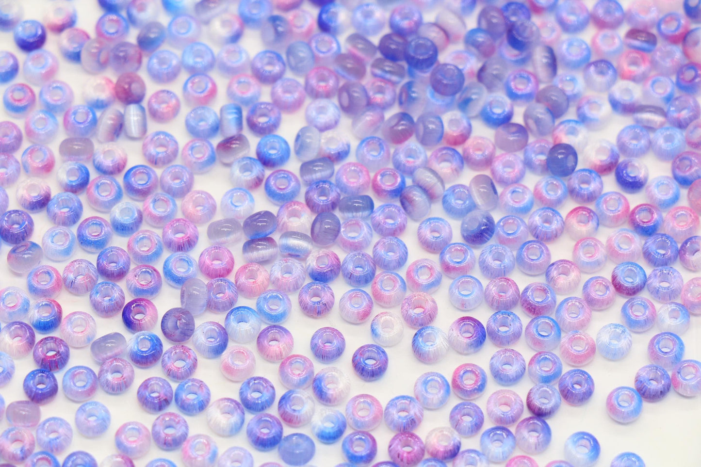 4mm Ombre Cat Eye Glass Beads, Blue Purple Pink Beads #2273