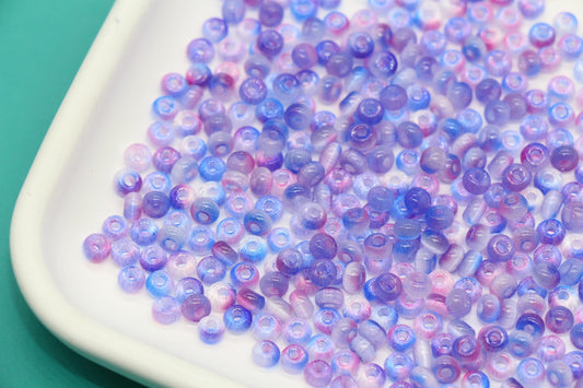4mm Ombre Cat Eye Glass Beads, Blue Purple Pink Beads #2273