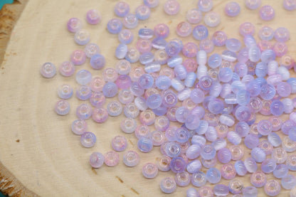 4mm Ombre Cat Eye Glass Beads, Lavender Blush Beads #2258