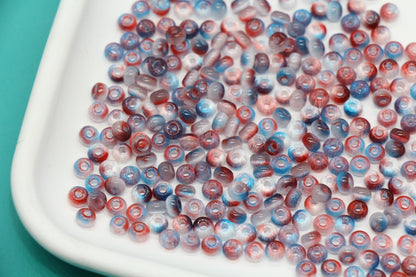 4mm Ombre Cat Eye Glass Beads, Red Blue Ombre Beads #2260
