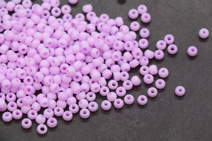 4mm Matte Pastel Lavender Glass Beads, Frosted Round Beads #2336