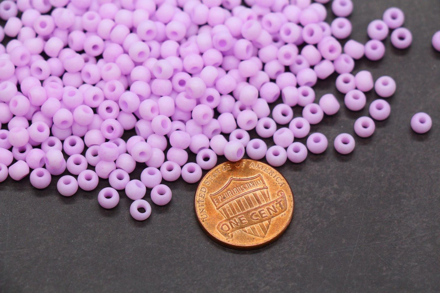 4mm Matte Pastel Lavender Glass Beads, Frosted Round Beads #2336