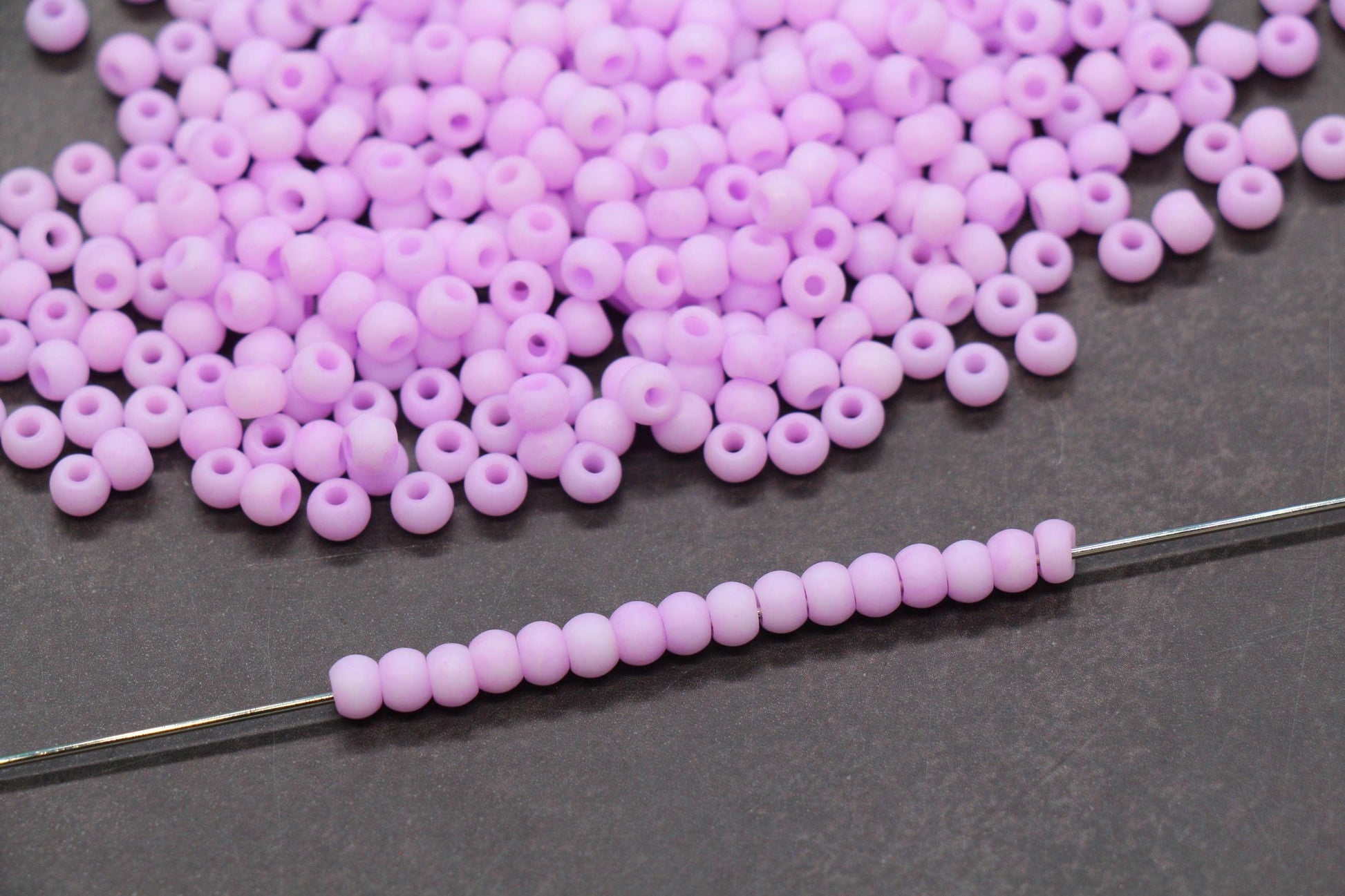 4mm Matte Pastel Lavender Glass Beads, Frosted Round Beads #2336
