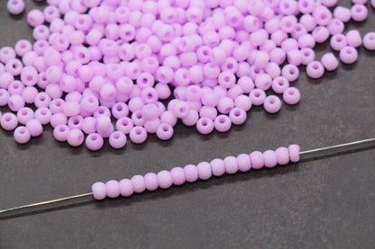 4mm Matte Pastel Lavender Glass Beads, Frosted Round Beads #2336