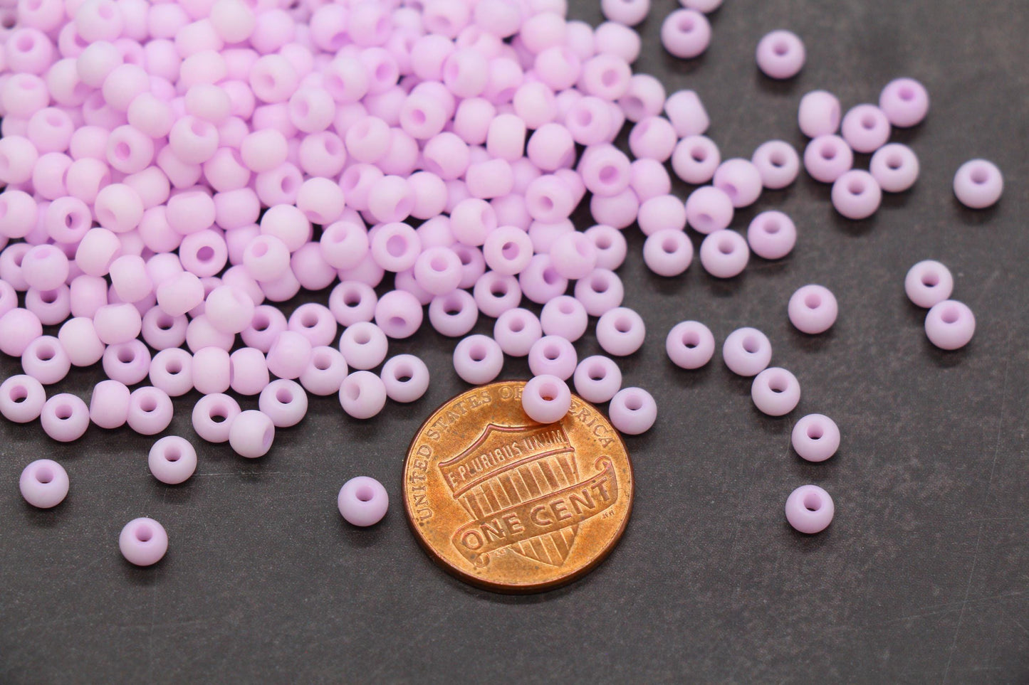 4mm Matte Pastel Lavender Pink Glass Beads, Frosted Round Beads #2338