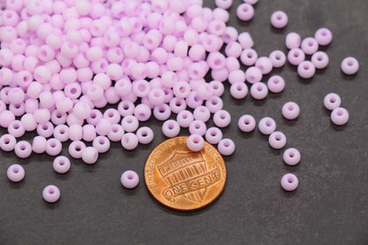 4mm Matte Pastel Lavender Pink Glass Beads, Frosted Round Beads #2338