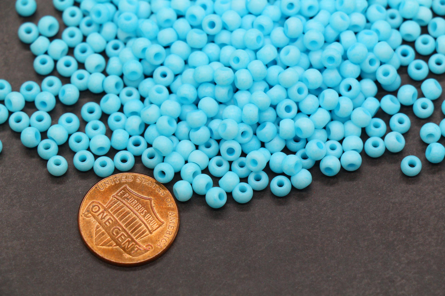 4mm Matte Aqua Blue Glass Beads, Frosted Round Beads for Jewelry Making #2340