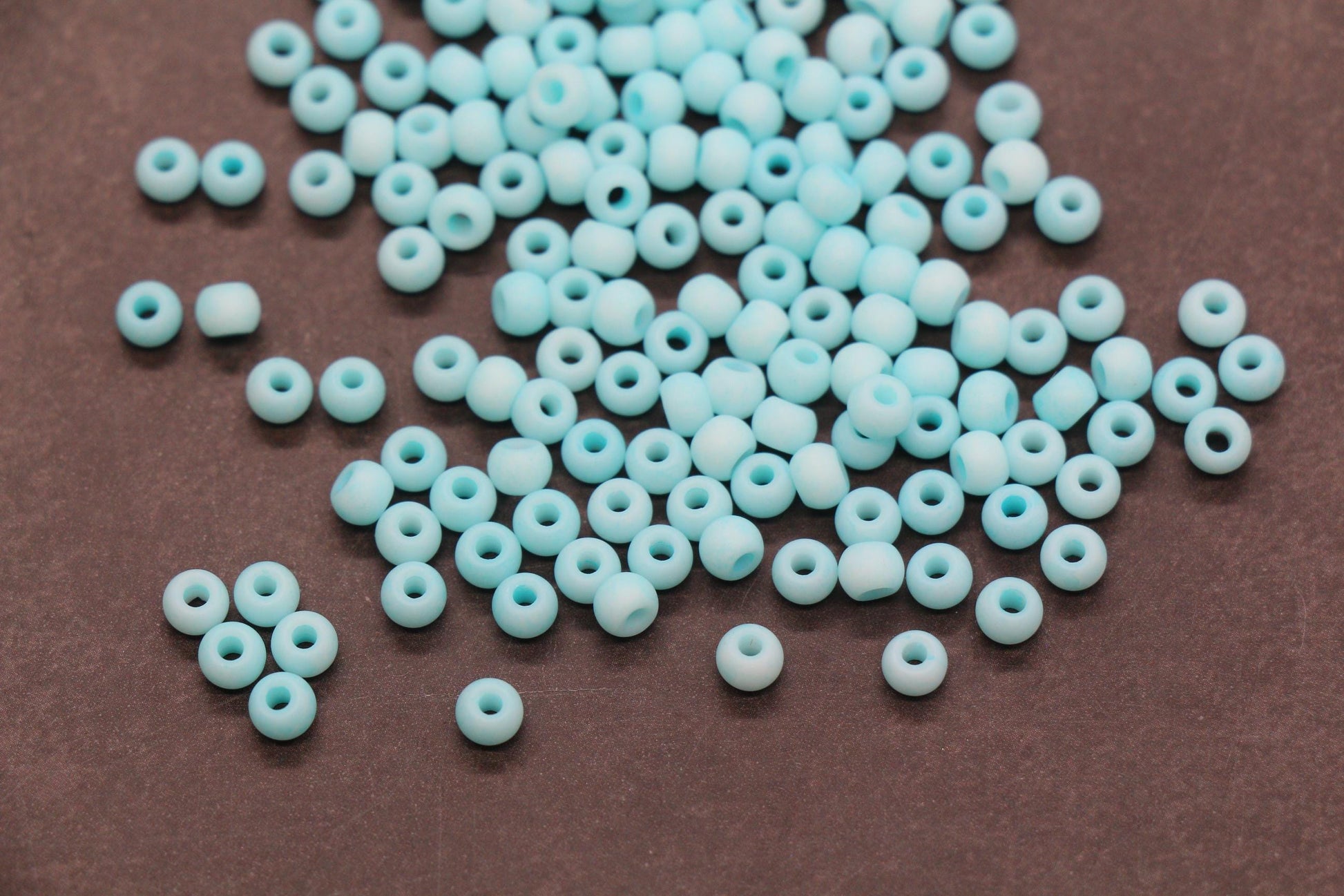 4mm Matte Mint Aqua Blue Glass Beads, Frosted Round Seed Beads for Jewelry Making #2344
