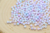 4mm Pastel Lavender Blue Ombre Beads, Iridescent Plastic Mermaid Beads #3423